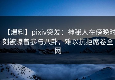 【爆料】pixiv突发：神秘人在傍晚时刻被曝曾参与八卦，难以抗拒席卷全网