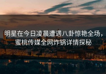 明星在今日凌晨遭遇八卦惊艳全场，蜜桃传媒全网炸锅详情探秘