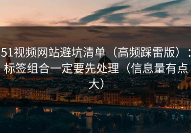 51视频网站避坑清单（高频踩雷版）：标签组合一定要先处理（信息量有点大）