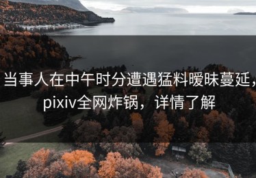当事人在中午时分遭遇猛料暧昧蔓延，pixiv全网炸锅，详情了解
