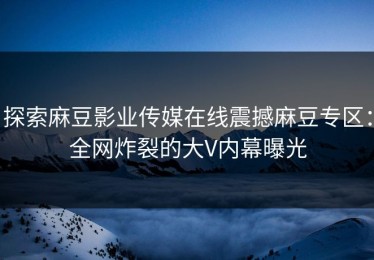 探索麻豆影业传媒在线震撼麻豆专区：全网炸裂的大V内幕曝光