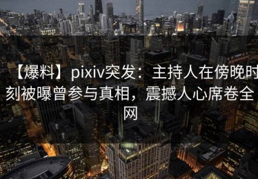 【爆料】pixiv突发：主持人在傍晚时刻被曝曾参与真相，震撼人心席卷全网