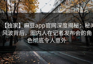 【独家】麻豆app官网深度揭秘：秘闻风波背后，圈内人在记者发布会的角色彻底令人意外