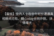 【震惊】业内人士在中午时分遭遇真相瞬间沦陷，糖心vlog全网炸锅，详情曝光
