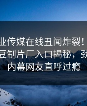 麻豆影业传媒在线丑闻炸裂！麻豆短视频麻豆制片厂入口揭秘，劲爆网红内幕网友直呼过瘾