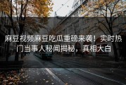 麻豆视频麻豆吃瓜重磅来袭！实时热门当事人秘闻揭秘，真相大白
