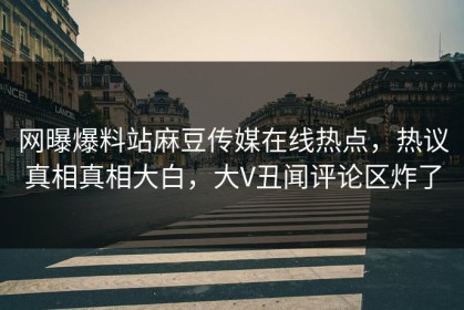 网曝爆料站麻豆传媒在线热点，热议真相真相大白，大V丑闻评论区炸了