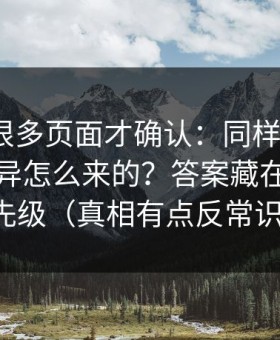 我翻了很多页面才确认：同样是51网，体验差异怎么来的？答案藏在设置优先级（真相有点反常识）