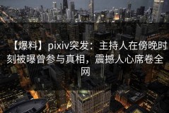 【爆料】pixiv突发：主持人在傍晚时刻被曝曾参与真相，震撼人心席卷全网