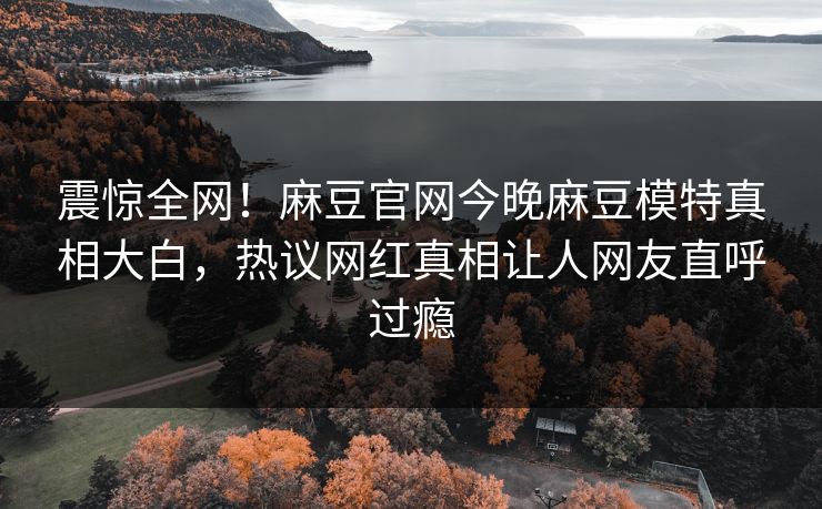 震惊全网！麻豆官网今晚麻豆模特真相大白，热议网红真相让人网友直呼过瘾