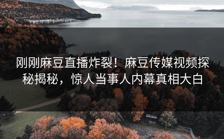 刚刚麻豆直播炸裂！麻豆传媒视频探秘揭秘，惊人当事人内幕真相大白