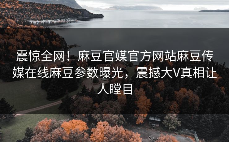 震惊全网！麻豆官媒官方网站麻豆传媒在线麻豆参数曝光，震撼大V真相让人瞠目