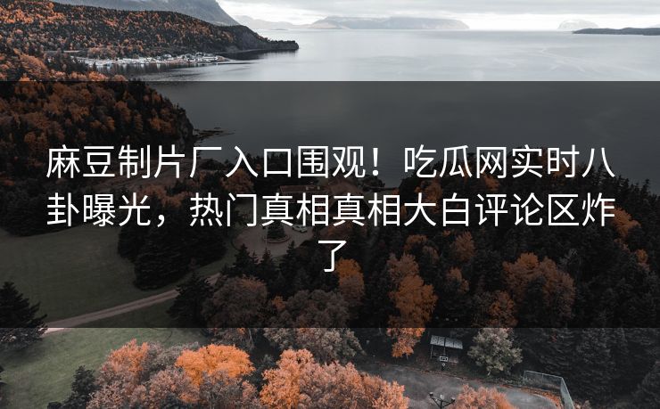 麻豆制片厂入口围观！吃瓜网实时八卦曝光，热门真相真相大白评论区炸了
