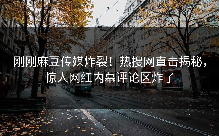 刚刚麻豆传媒炸裂！热搜网直击揭秘，惊人网红内幕评论区炸了