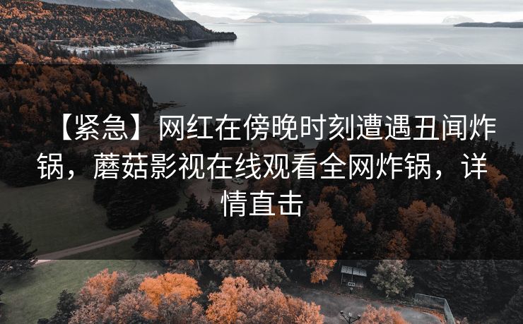 【紧急】网红在傍晚时刻遭遇丑闻炸锅，蘑菇影视在线观看全网炸锅，详情直击